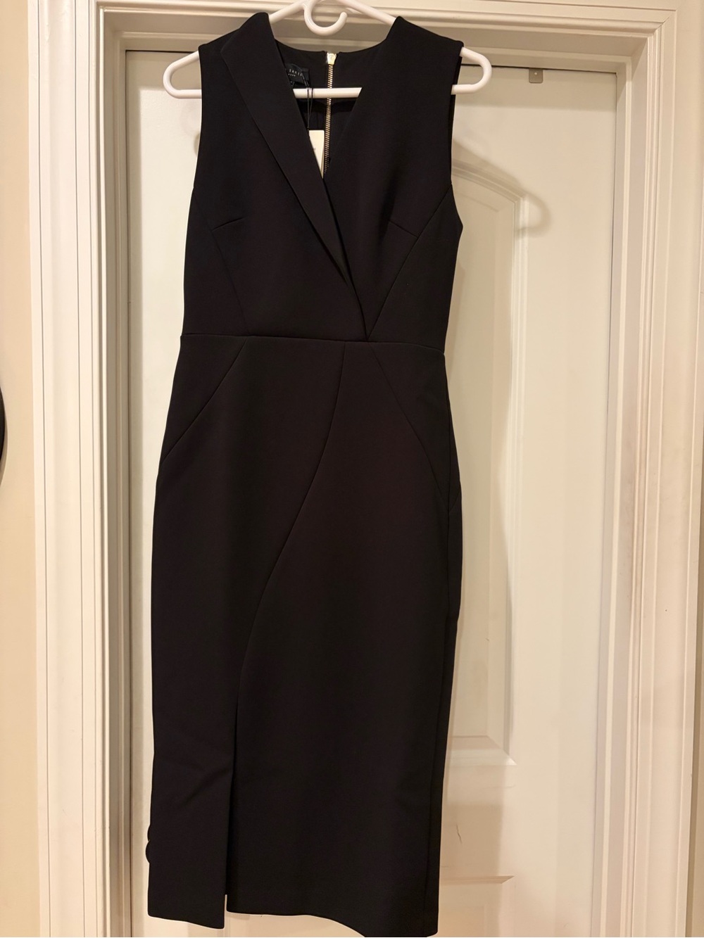 Ted Baker Black Tailored V-Neck Sheath Dress